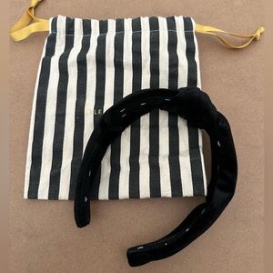 Lele Sadoughi black velvet knot headband